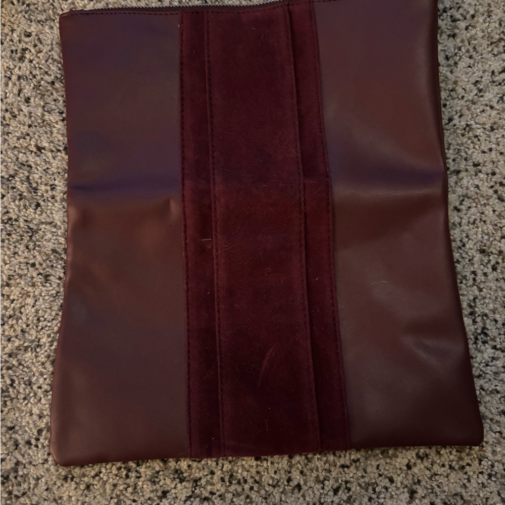 Burgundy Leather Clutch